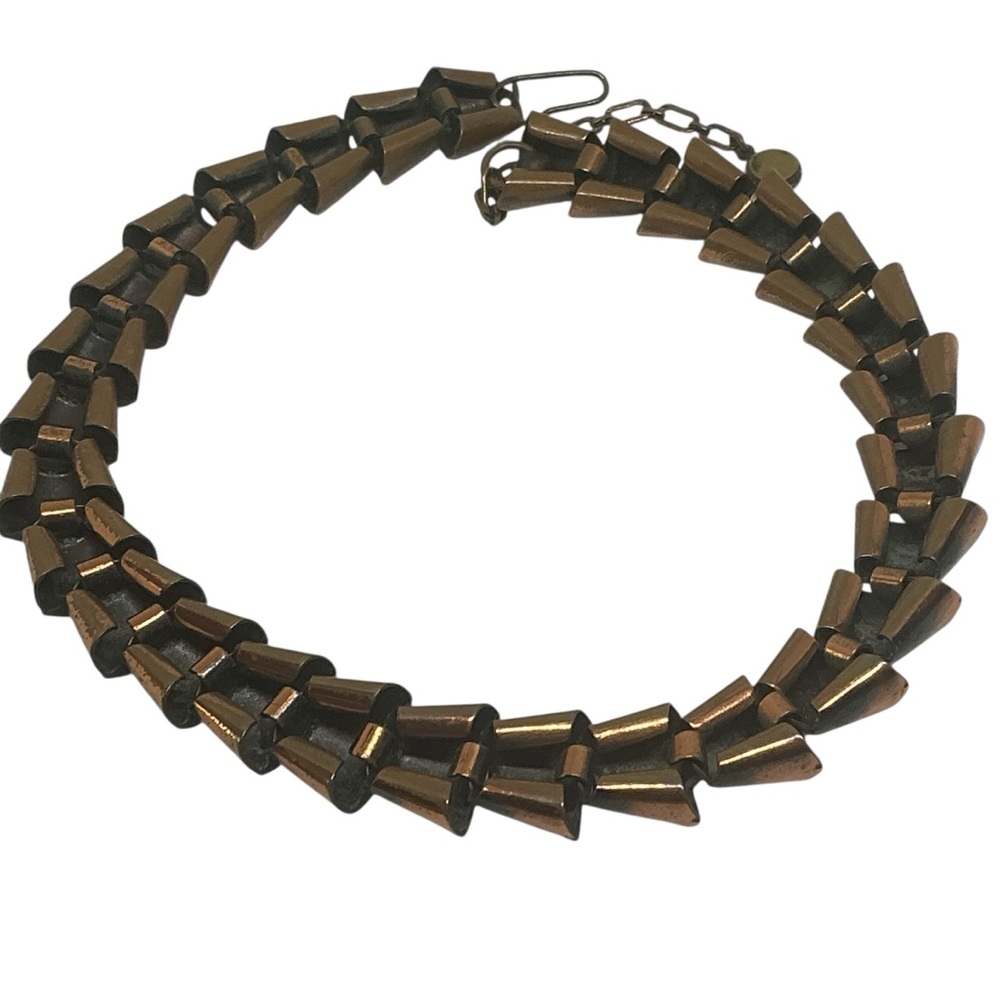 Rebajes Vintage Copper Necklace Modernist Sculptural Signed Book Piece) - Picture 8 of 13